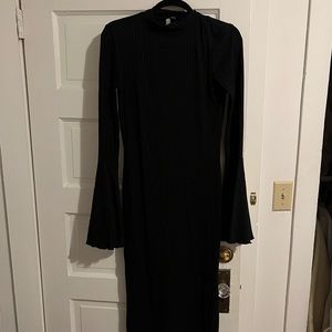 ASOS black long sleeve midi dress